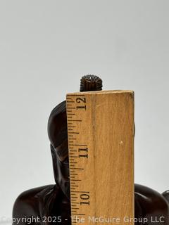 Asian Hand-Carved Mahogany Wood Elder