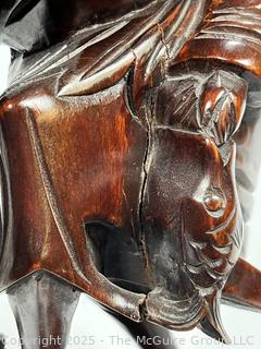 Asian Hand-Carved Mahogany Wood Elder