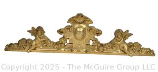 Composite Reproduction of French Ormolu Furniture Pediment. Cherubs. Measures 48" W