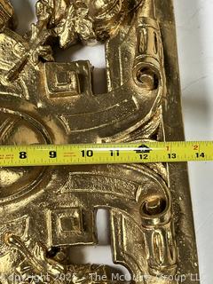 Composite Reproduction of French Ormolu Furniture Pediment. Cherubs. Measures 48" W