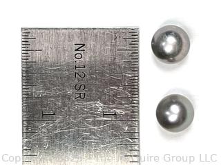 Grey Pearl Bead Earrings on 14KT Gold Posts. 