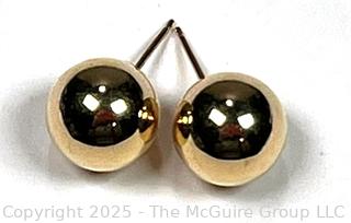 14KT Yellow Gold Bead Earrings. 0.8 grams.