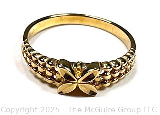 14KT Yellow Gold Kiss Ring Beverly Hills Gold.  2 grams.