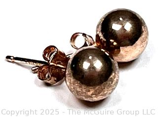 Sterling Silver Bead Earrings. 