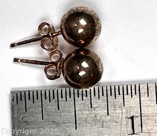 Sterling Silver Bead Earrings. 