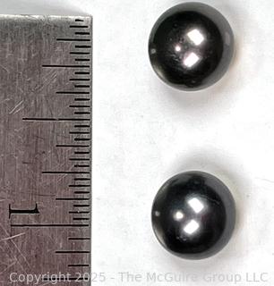 Dark Grey Pearl Bead Earrings on 14KT Gold Posts.