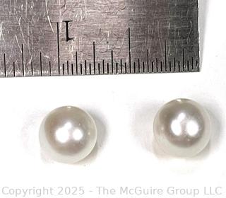 Pearl Bead Stud Earrings on 14KT Yellow Gold Posts