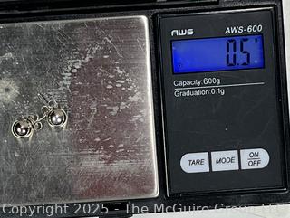 14KT White Gold Bead Earrings. .5 grams.