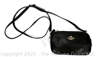 Black Coach Pebbled Crossbody Handbag, New With Tag.