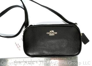 Black Coach Pebbled Crossbody Handbag, New With Tag.