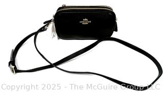 Black Coach Pebbled Crossbody Handbag, New With Tag.