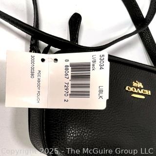 Black Coach Pebbled Crossbody Handbag, New With Tag.