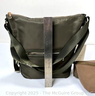 Two (2) Green & Brown Totes and Fanny Pouch by Universal Threads and a New Day, New With Tags. 