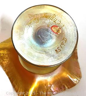 Louis Comfort Tiffany Favrile Iridescent Glass Footed Bowl or Compote Dish. Signed by L.C. Tiffany on Bottom. See All Photos 