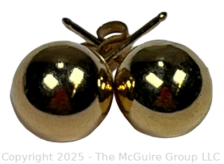 14KT Yellow Gold Bead Earrings. 0.9 grams.