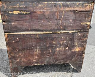 19th Century Serpentine Bombe Three (3) Drawer Chest.
