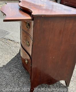19th Century Serpentine Bombe Three (3) Drawer Chest.