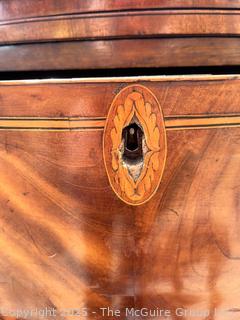 19th Century Serpentine Bombe Three (3) Drawer Chest.