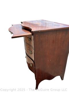 19th Century Serpentine Bombe Three (3) Drawer Chest.