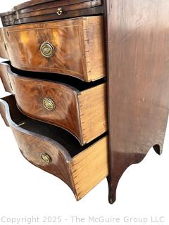 19th Century Serpentine Bombe Three (3) Drawer Chest.