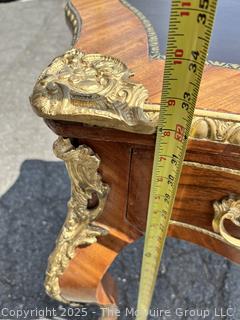 Louis XV Style Leather Top Bureau Writing Desk With Figural Mounts
