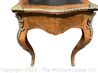Louis XV Style Leather Top Bureau Writing Desk With Figural Mounts