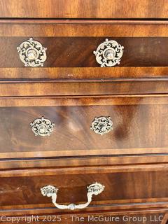 Maitland-Smith George III Style Diminutive Slant-Front Secretary Desk.  Missing hardware and small edge of veneer.  