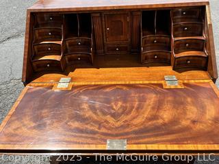 Maitland-Smith George III Style Diminutive Slant-Front Secretary Desk.  Missing hardware and small edge of veneer.  