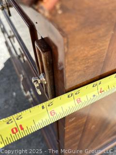 Maitland-Smith George III Style Diminutive Slant-Front Secretary Desk.  Missing hardware and small edge of veneer.  