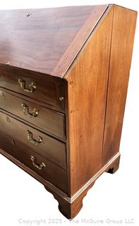 Maitland-Smith George III Style Diminutive Slant-Front Secretary Desk.  Missing hardware and small edge of veneer.  