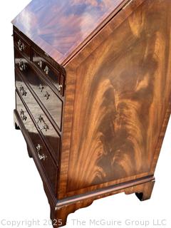 Maitland-Smith George III Style Diminutive Slant-Front Secretary Desk.  Missing hardware and small edge of veneer.  
