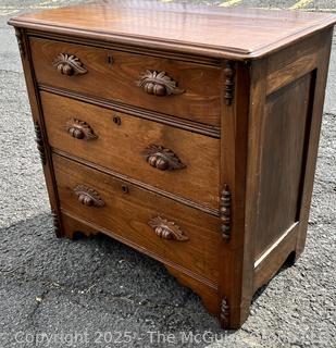 Victorian Eastlake Three (3) Drawer Chest.