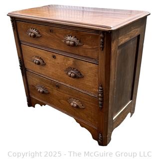 Victorian Eastlake Three (3) Drawer Chest.
