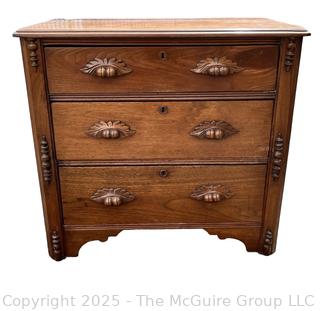 Victorian Eastlake Three (3) Drawer Chest.