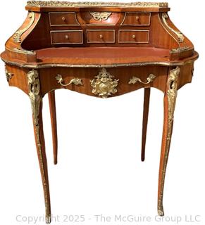 Louis XV Style French Ladies Bonheur Du Jour Mounted Writing Desk