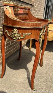 Louis XV Style French Ladies Bonheur Du Jour Mounted Writing Desk