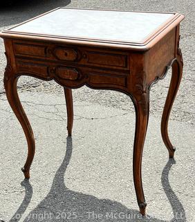 Two (2) Drawer Marble Top Occasional Table