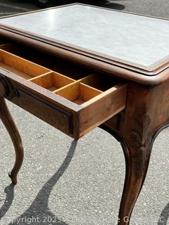 Two (2) Drawer Marble Top Occasional Table