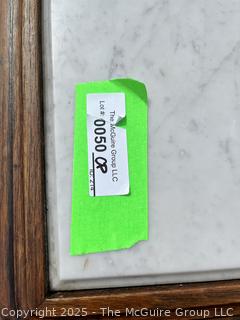 Two (2) Drawer Marble Top Occasional Table