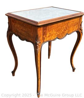 Two (2) Drawer Marble Top Occasional Table
