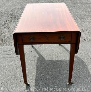 Mahogany Drop Leaf Table with Drawer 