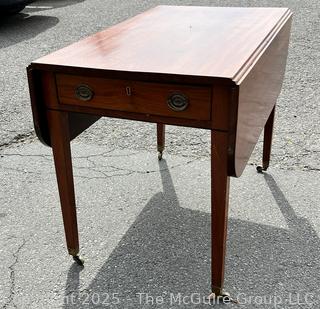 Mahogany Drop Leaf Table with Drawer 