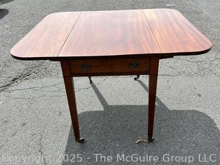 Mahogany Drop Leaf Table with Drawer 