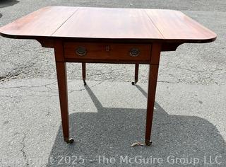 Mahogany Drop Leaf Table with Drawer 