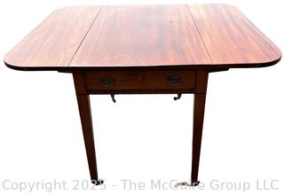 Mahogany Drop Leaf Table with Drawer 