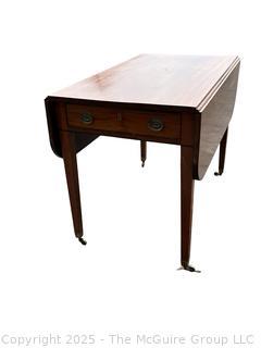 Mahogany Drop Leaf Table with Drawer 