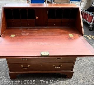 Four (4) Drawer Slant Top Secretary Desk. 