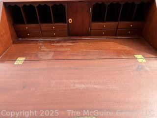 Four (4) Drawer Slant Top Secretary Desk. 