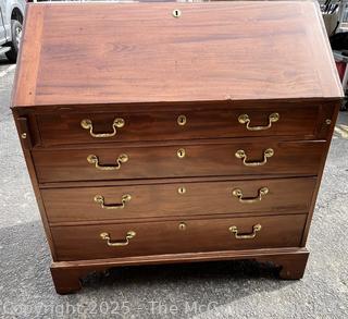 Four (4) Drawer Slant Top Secretary Desk. 