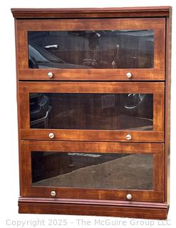 Contemporary Three (3) Stack Barrister Bookcase with Glass Front